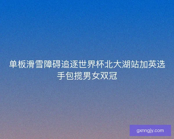 单板滑雪障碍追逐世界杯北大湖站加英选手包揽男女双冠